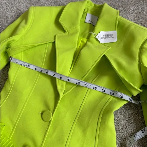 Acler HAMPSTEAD BLAZER DRESS structured neon green designer sz 4 new mrsp$550 - Picture 12 of 16